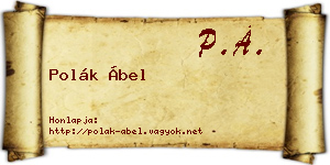 Polák Ábel névjegykártya